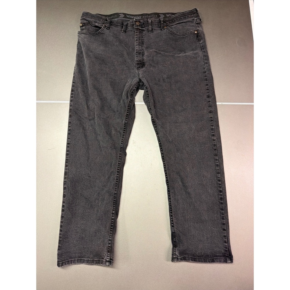 Wrangler Authentics Gray Stretch Jeans Men's Size 44x29 Straight Relaxed Fit